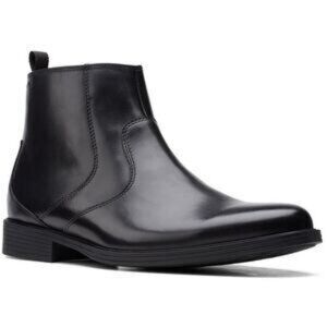 New Clarks Whiddon Zip (Waterproof Black Leather) Men's Shoes Size 9.5